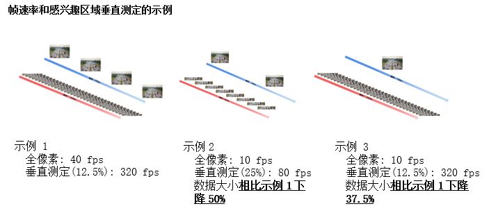 幀速率和感興趣區(qū)域垂直測定的示例